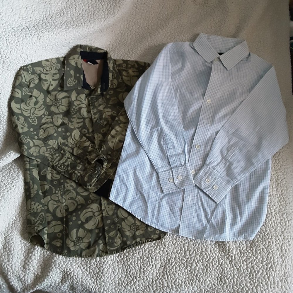 2 size small boy's button up shirts